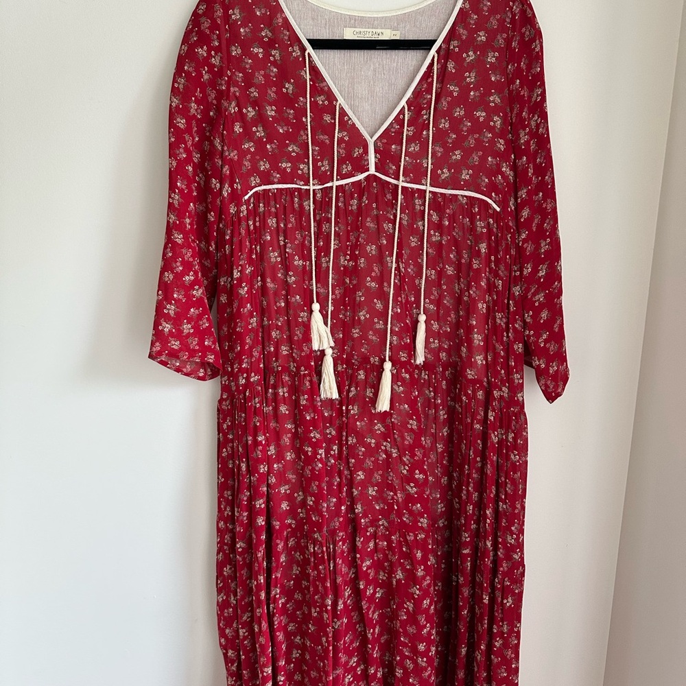 Christy Dawn Paloma Dress in Oxblood petite size small